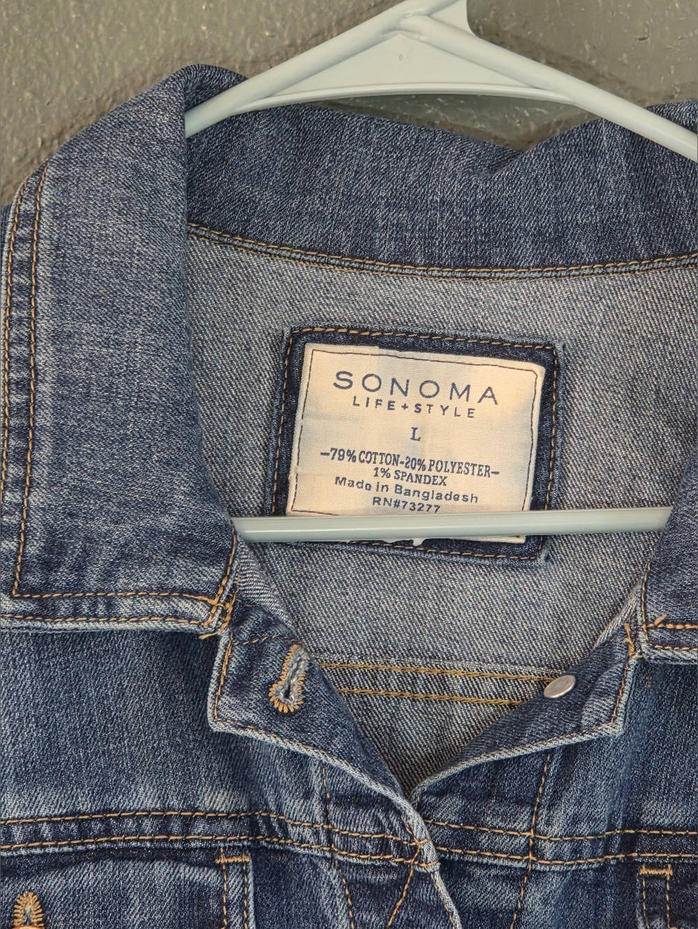 Sonoma Light Blue Denim Jean Jacket with Button Front - Picture 3 of 6